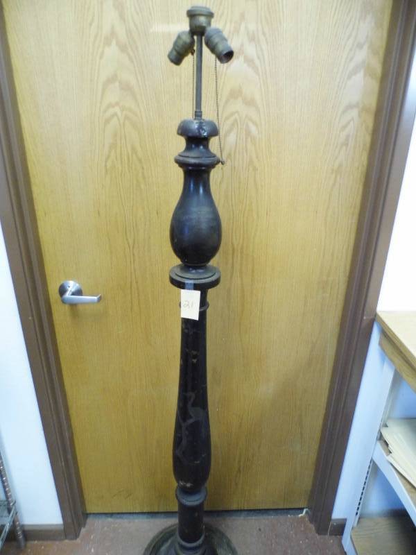 Wood Hand Painted Floor Lamp