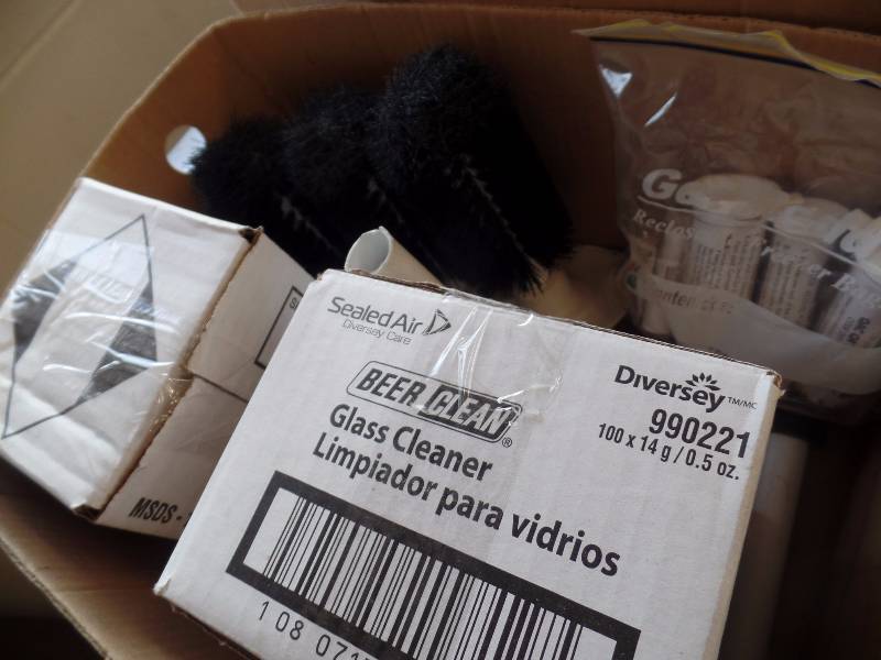 Cleaning supplies and food processor parts