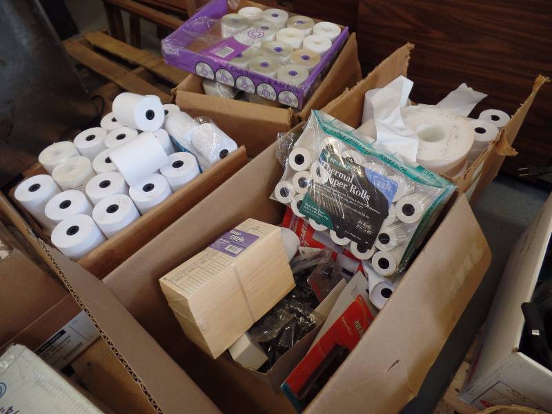 Register tapes, time cards, POS ribbon