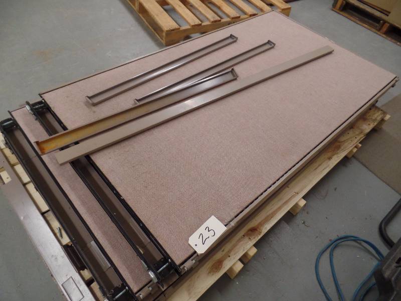 Three office style partition or cubicle sections