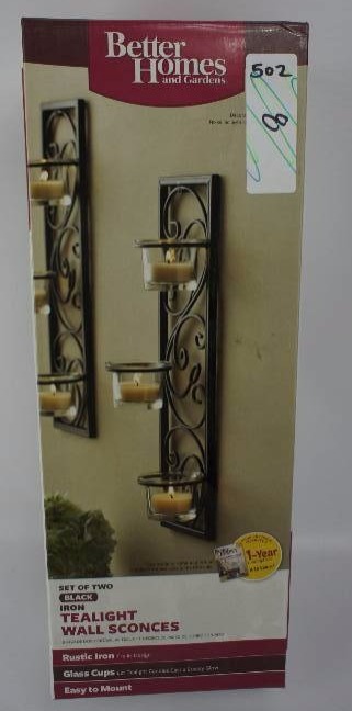 lot 8 image: Better Homes and Gardens Iron Sconces