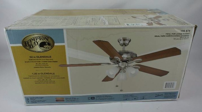 lot 26 image: Hampton Bay Glendale 52 in. Brushed Nickel Ceiling Fan