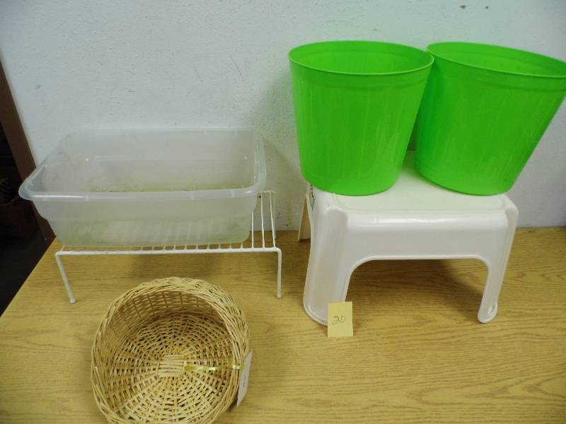 Step Stool, Garbage Cans, Shelf