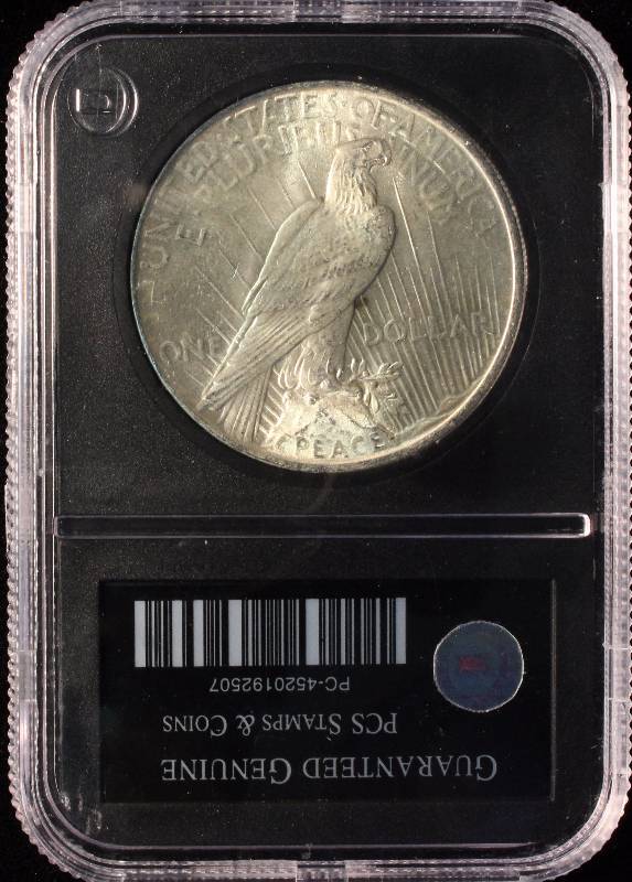 1925 PEACE SILVER DOLLAR BU BLACK CASE
