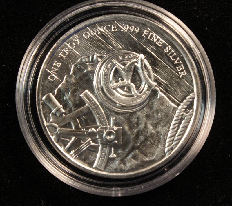 1 TROY Oz. .999 FINE SILVER ROUND PROSPECTOR IN AIRTITE CAPSULE