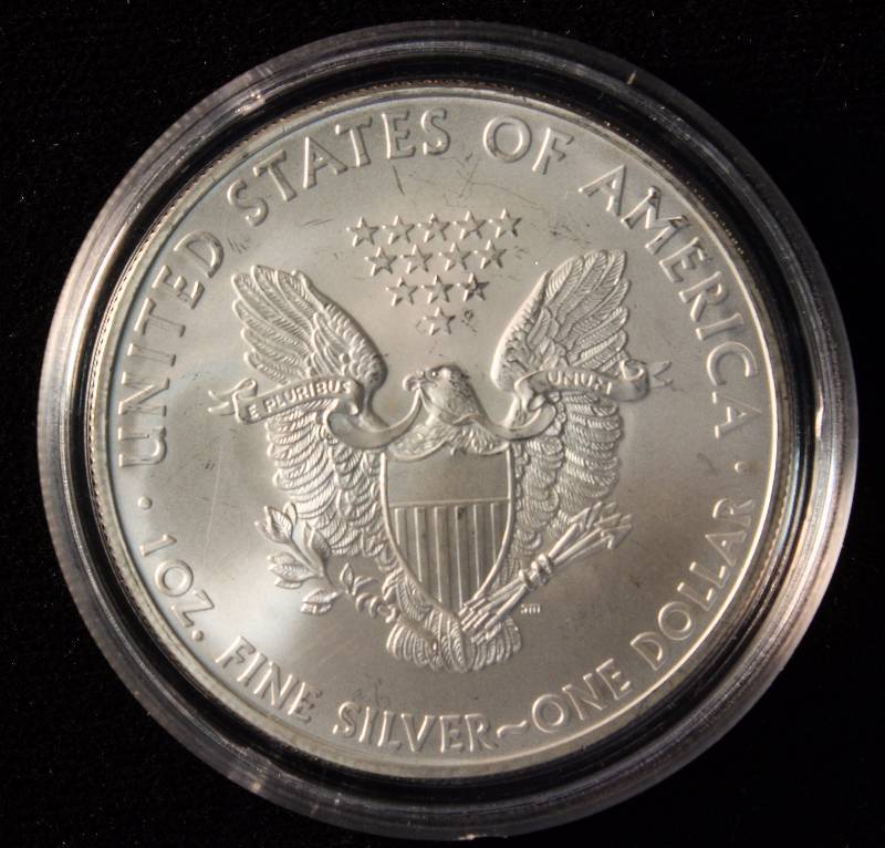2008 AMERICAN SILVER EAGLE 1 TROY OZ. .999 FINE SILVER DOLLAR IN AIRTITE CAPSULE