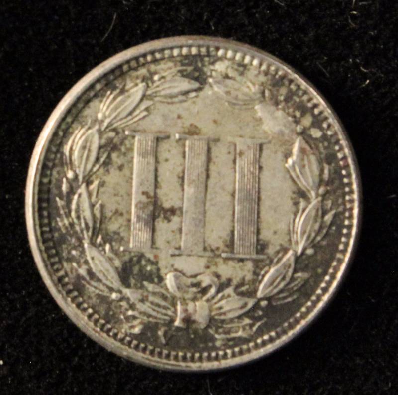 1865 3 CENT NICKEL FULL LIBERTY FINE