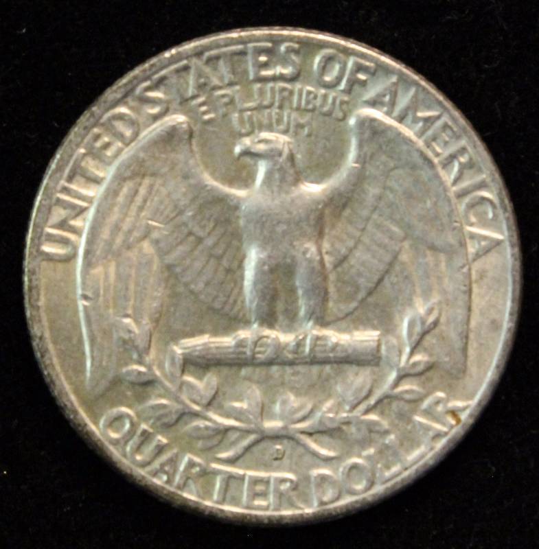 1958-D WASHINGTON SILVER QUARTER AU