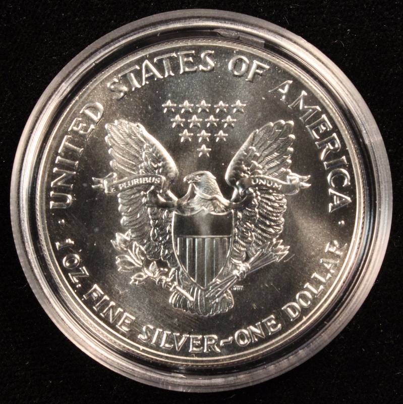 1987 AMERICAN SILVER EAGLE 1 TROY OZ. .999 FINE SILVER DOLLAR IN AIRTITE CAPSULE