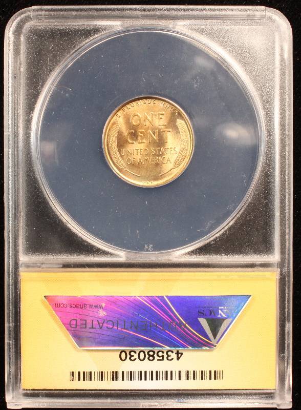 1909 VDB LINCOLN WHEAT CENT MS63RB ANACS CERTIFIED