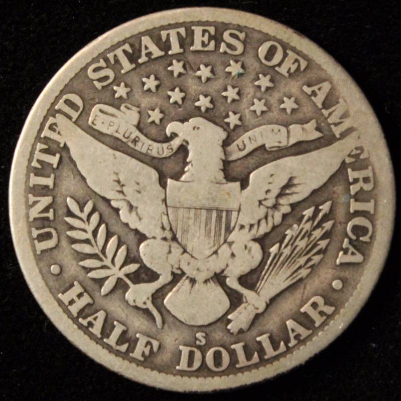 1915-S BARBER SILVER HALF DOLLAR