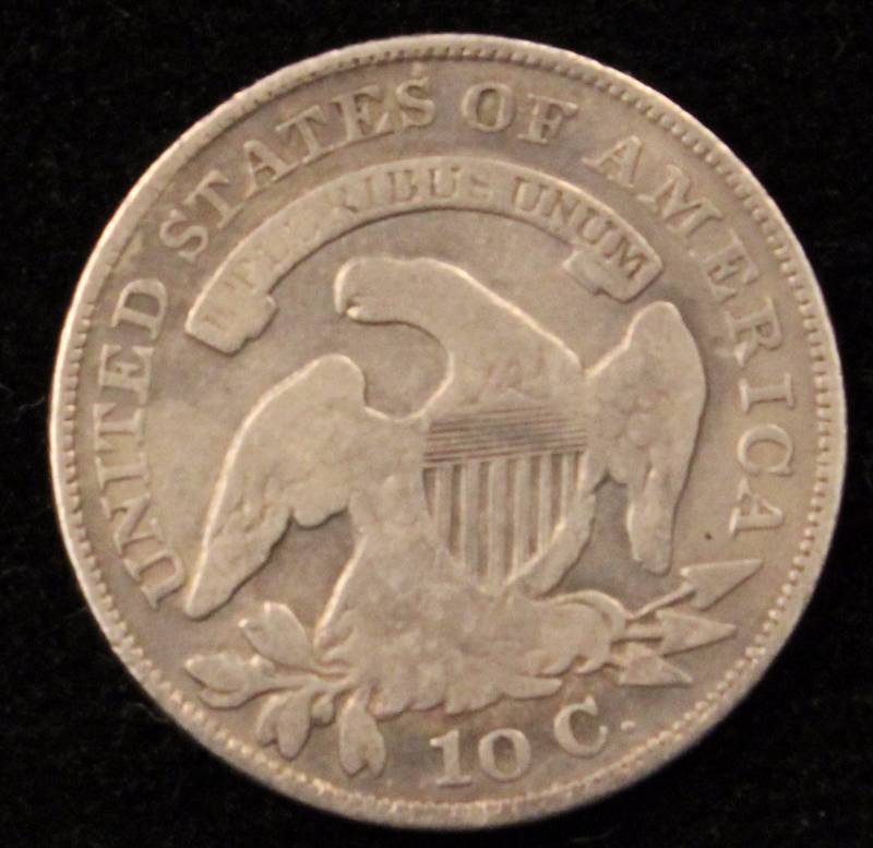 1829 US CAPPED BUST SILVER DIME FINE