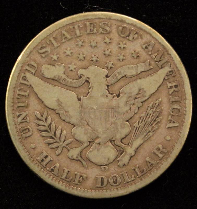 1908-D BARBER SILVER HALF DOLLAR