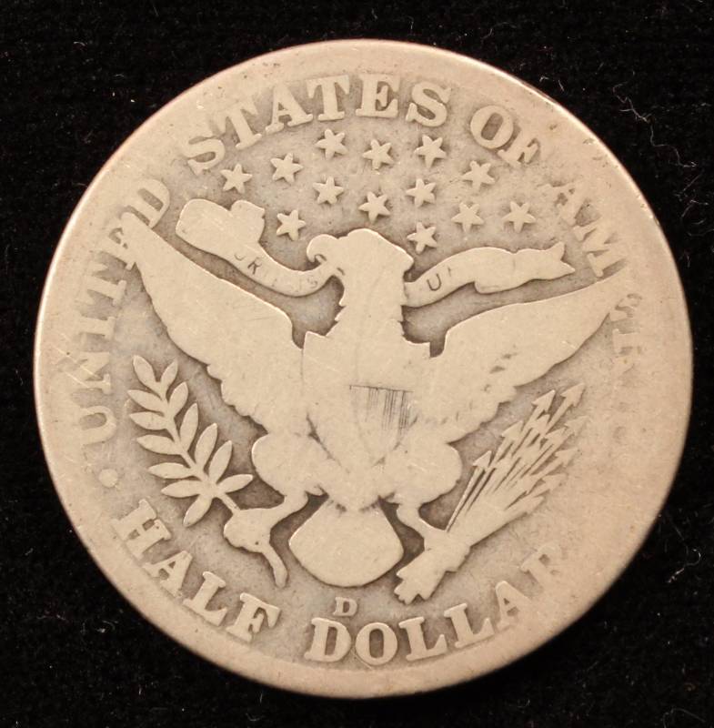 1912-D BARBER SILVER HALF DOLLAR