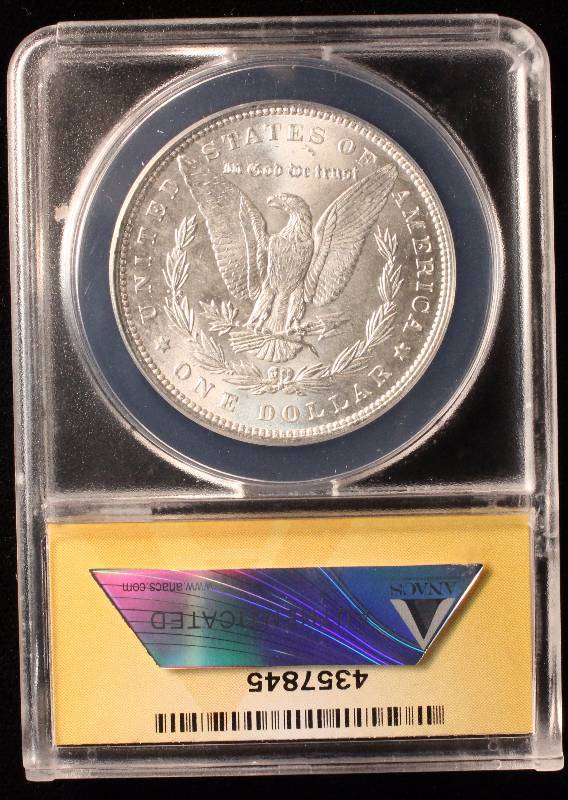 1896 MORGAN SILVER DOLLAR MS63 ANACS CERTIFIED