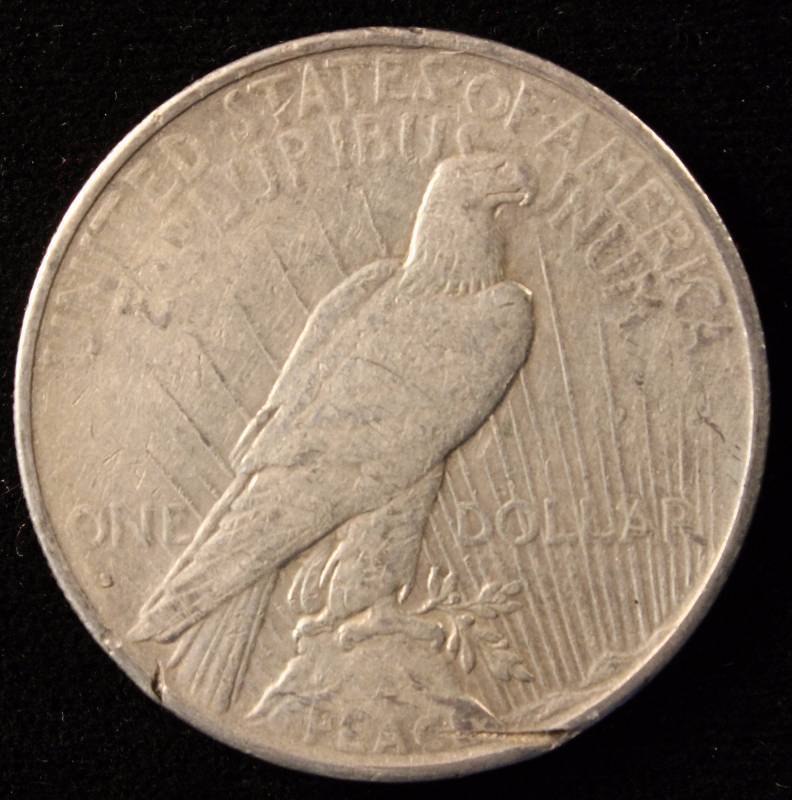 1934-S PEACE SILVER DOLLAR FINE DETAILS RIM DINGS