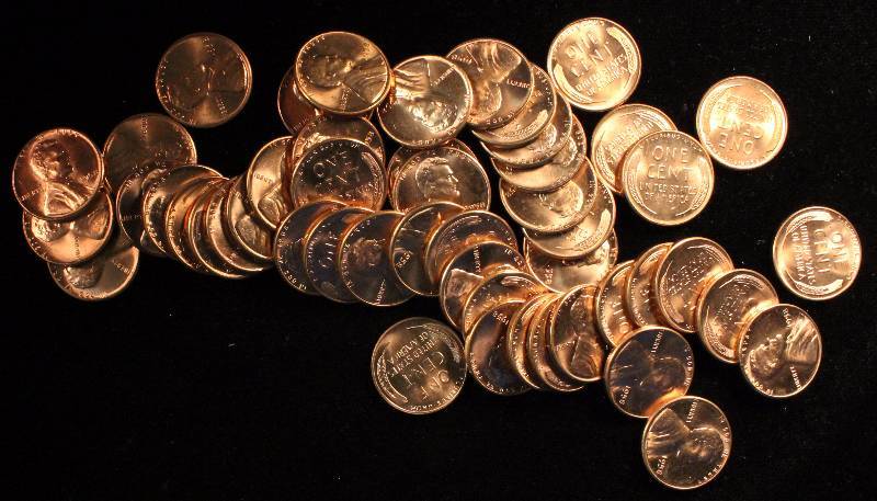 BU ROLL OF 1958 WHEAT CENTS (50 COINS)