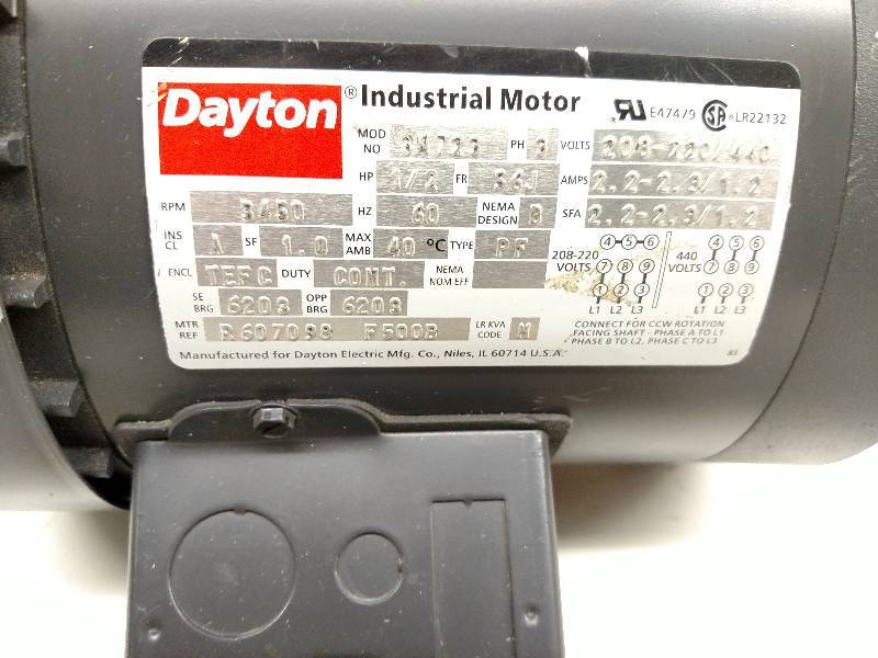 lot 101 image: Dayton 12 hp, 3 Phase Motor, New...
