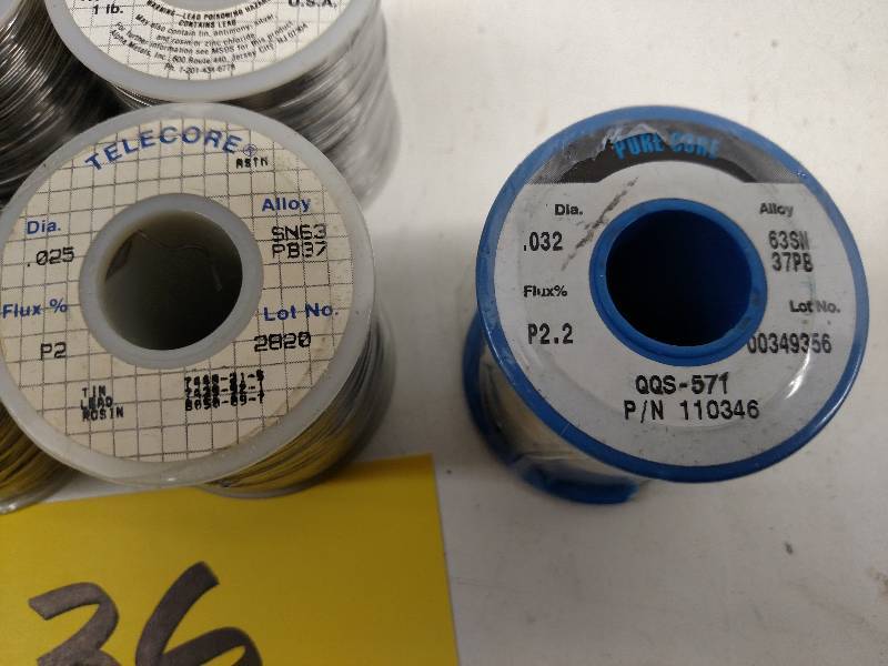 lot 36 image: (7) 1 lb. Rolls of Solder, Unused...