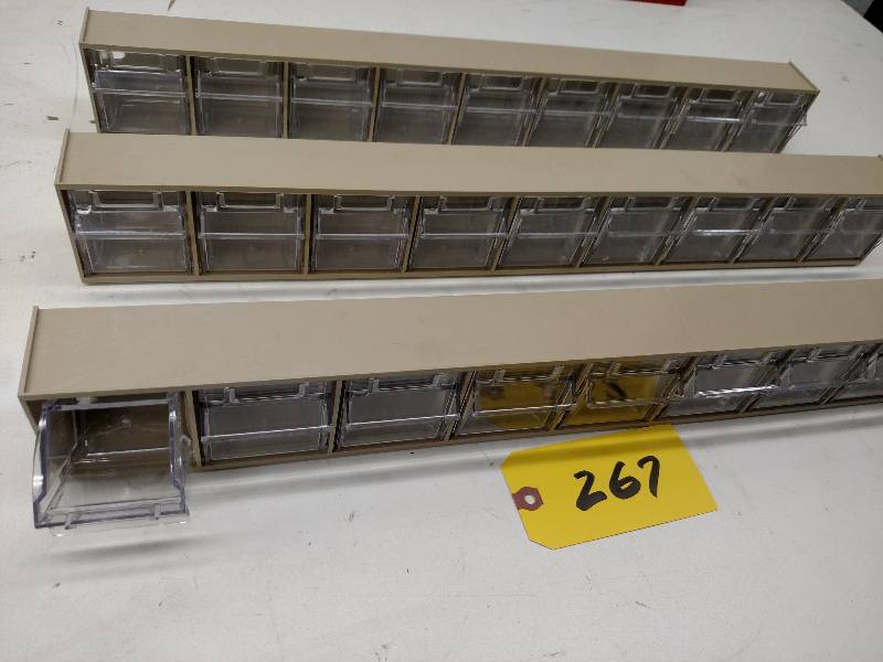 lot 267 image: (3) Quantum Storage 9 Drawer Parts ...