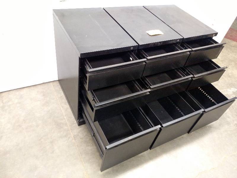 lot 287 image: (3) 3 Drawer File Cabinets...