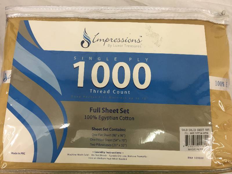1000 Thread Count Egyptian Cotton Sheet Set retail $160