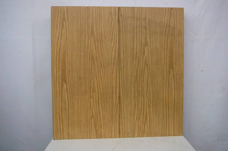 Wall Mount White Board With Doors 48 x 48  Cork On Inside Doors   Has Some Damage To Side