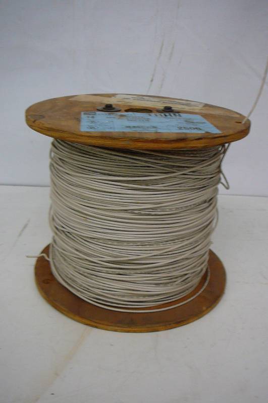 Wire 14 AWG White Stranded Copper 45LBS  Reel 2500