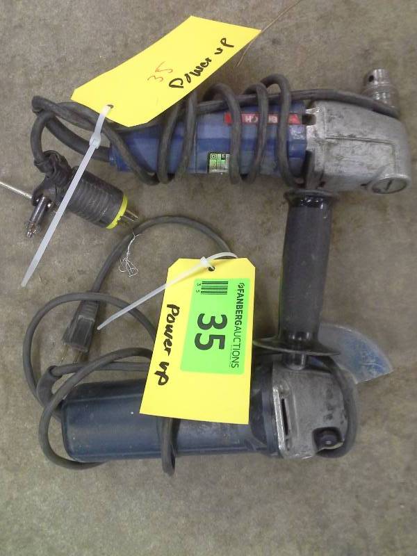 lot 35 image: Bosch Angle Grinder & Drill