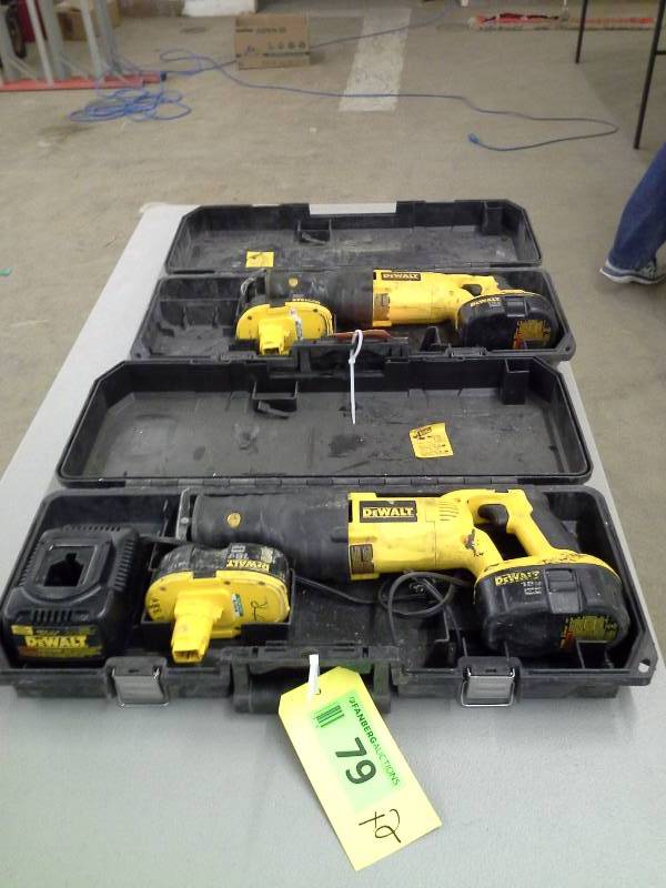 lot 79 image: (2) DeWalt DC385 Variable Speed Reciprocating Saws