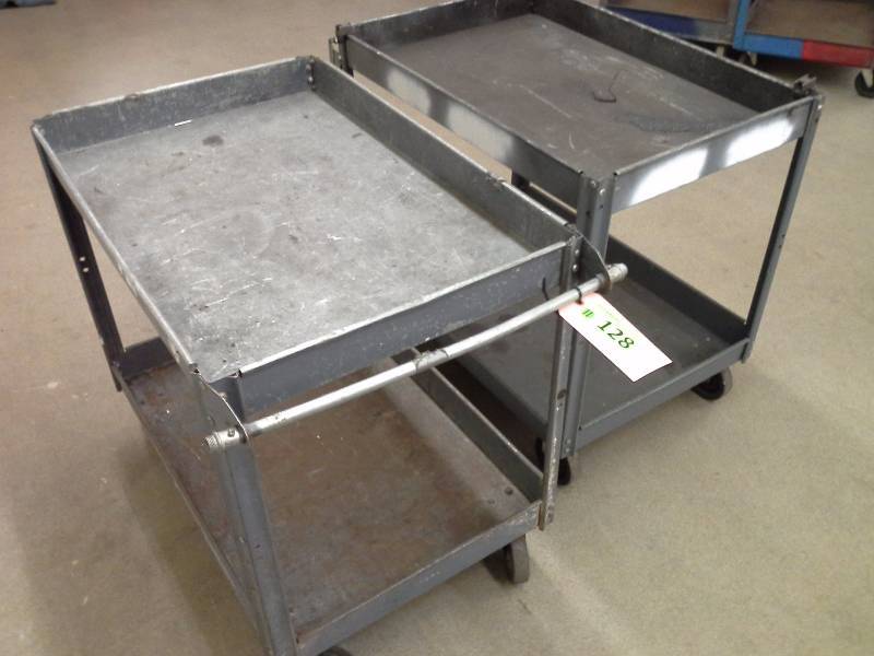 lot 128 image: (2) Metal Utility Carts
