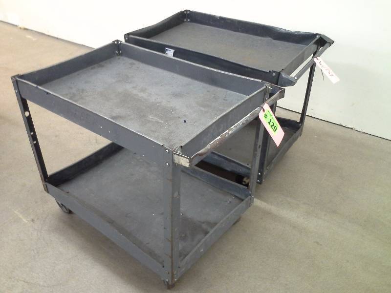 lot 129 image: (2) Metal Utility Carts