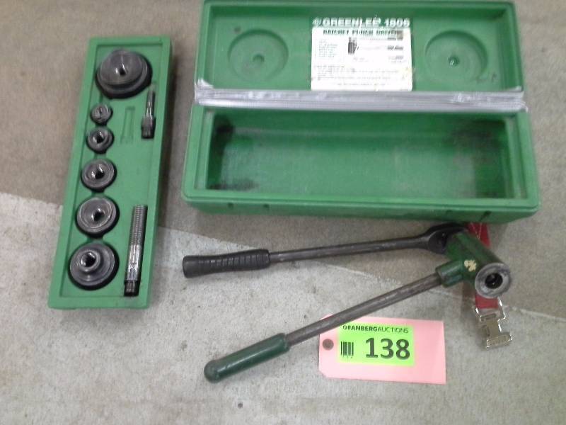 lot 138 image: Greenlee Ratchet 1806 Knockout Punch Driver