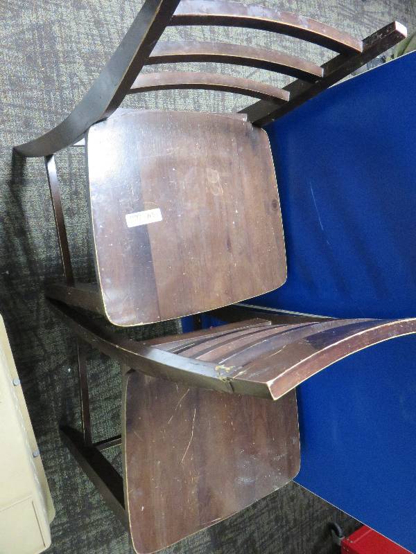 two wood chairs