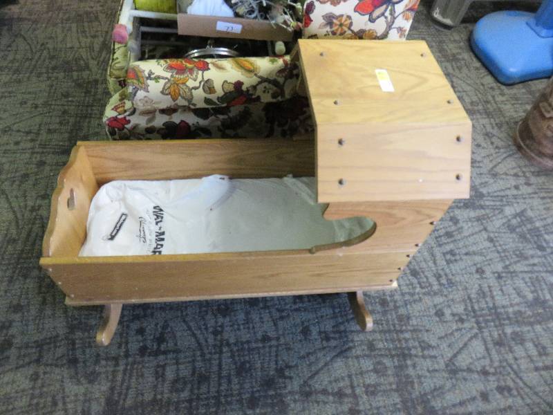 wooden baby cradle