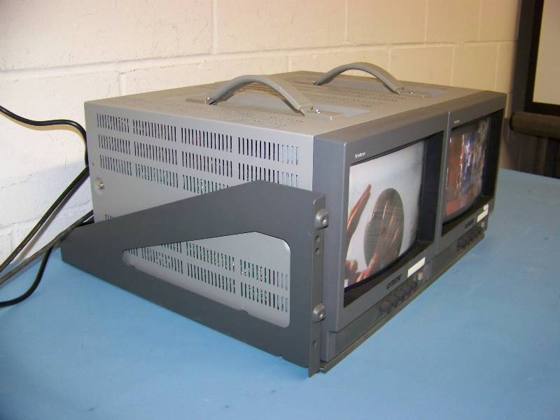 lot 109 image: (2) Sony, 8, Trinitron, Color Video Monitors in Rack Shelf