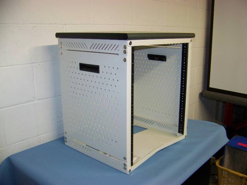 lot 97 image: SmallMid-Sized, Computer  Server  Audio  Video Equipment Rack with Work Area Top - BRAND NEW