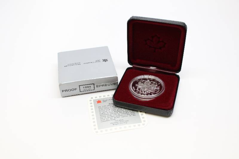 1994 Canadian Silver Dollar Proof with Box and COA