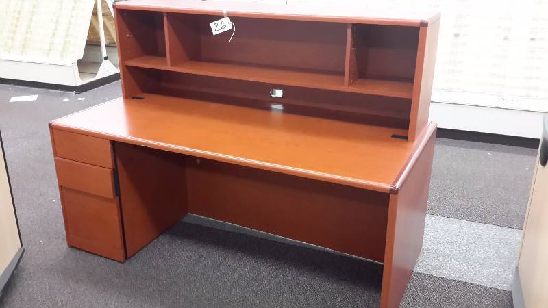 Very nice, Solid Desk with upper storage unit.. Comes apart