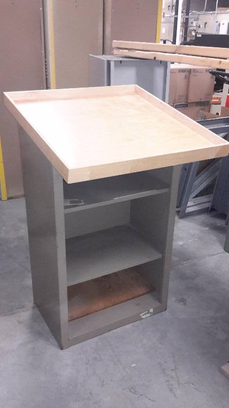 Metal Podium with Simulated wood top