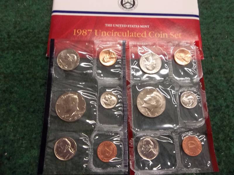 1987 US Mint Unc Coin Set P&D