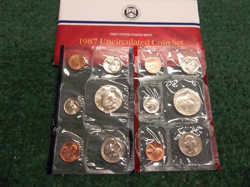 1987 US Mint Unc Coin Set P&D
