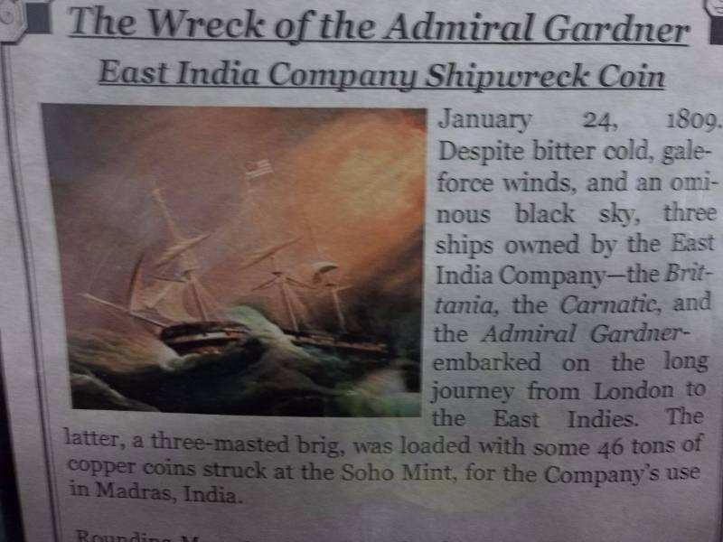 1808 Shipwreck Coin From Adam Gardner With COA