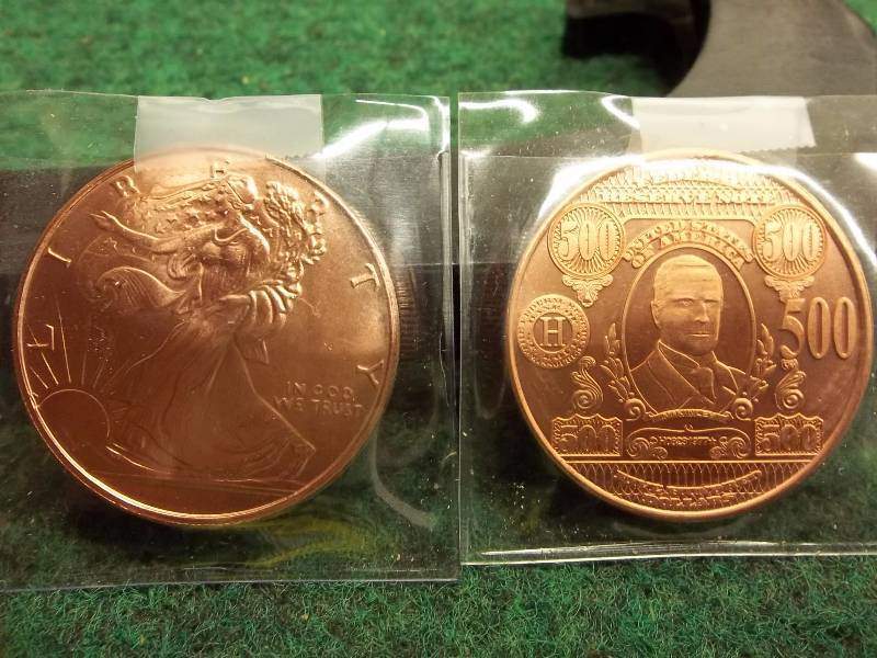 2- 1 Oz. Copper Round Commemoratives .999 Fine