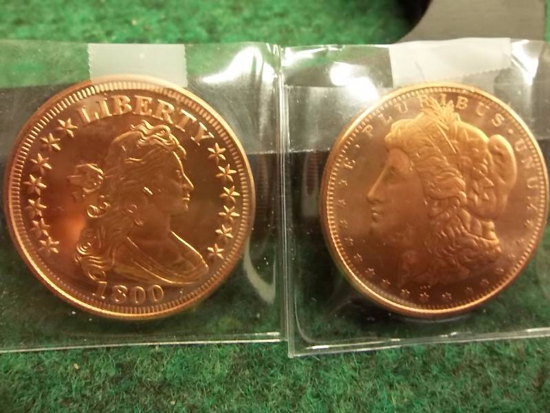 2 -1 Oz. Copper Round Commemoratives .999 Fine