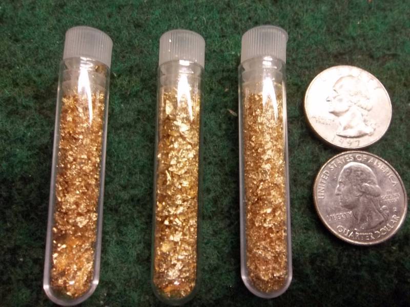 3 Vials Of Gold Flake No Guarantee Of Quality Or Quantity
