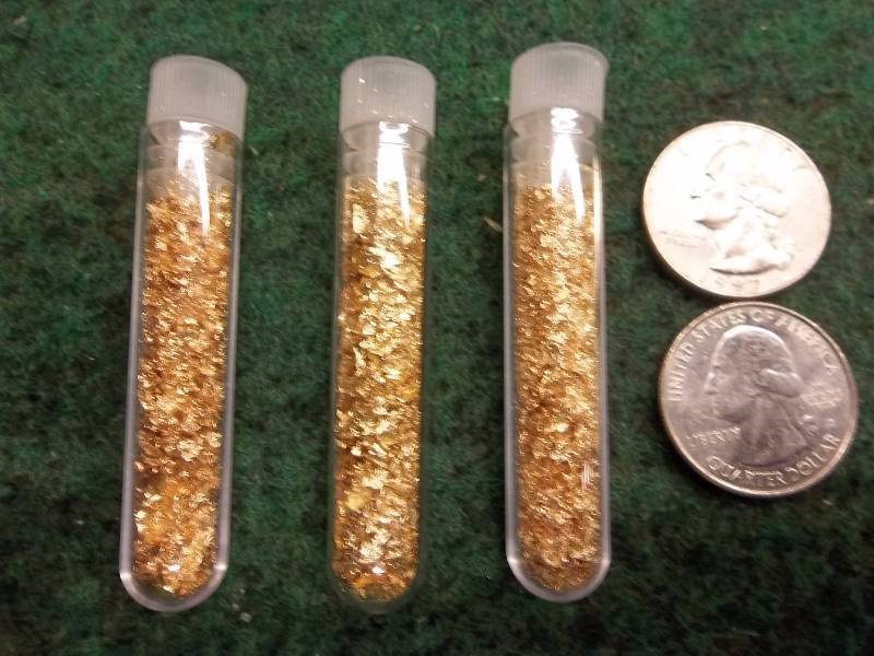 3 Vials Of Gold Flake No Guarantee Of Quality Or Quantity