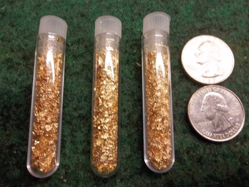 3 Vials Of Gold Flake No Guarantee Of Quality Or Quantity