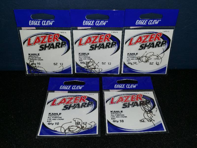 lot 302 image: Eagle Claw Lazer Sharp #12 Hooks