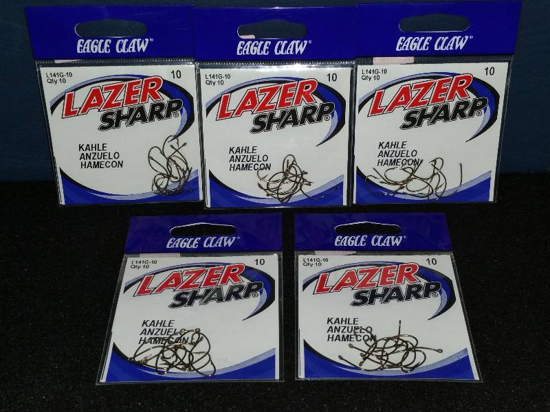 lot 303 image: Eagle Claw Lazer Sharp #10 Hooks